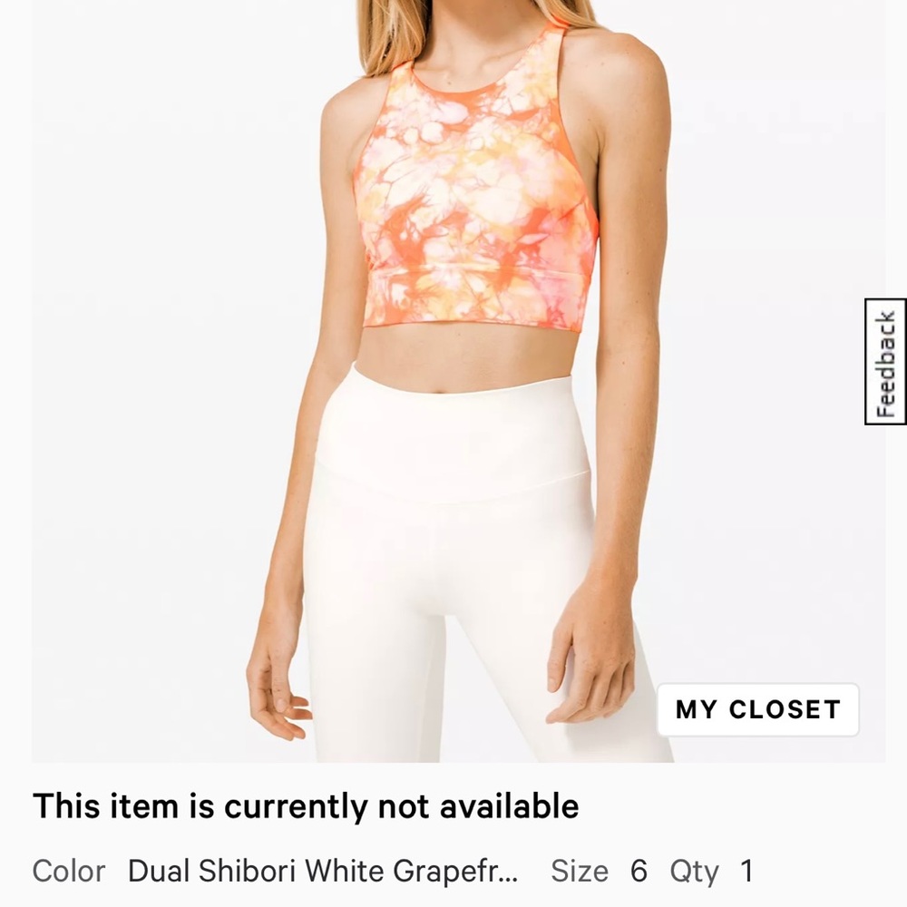 Lululemon Gently Used Energy High Neck Longline Bra! Size 6!